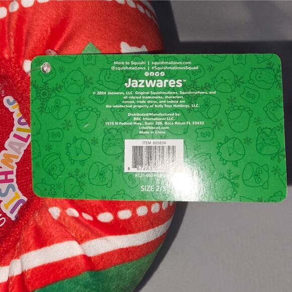 Squishmallows New Christmas Kitty kid's slippers size 2-3 - Picture 6 of 9